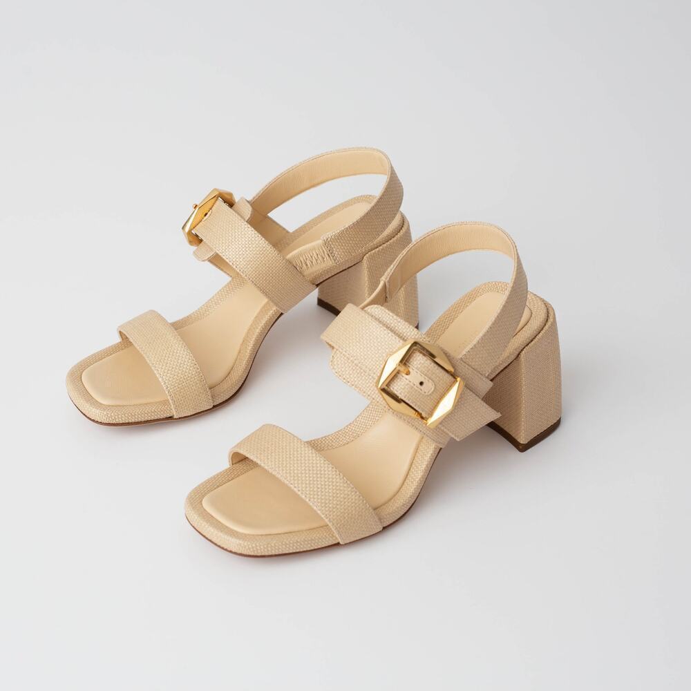 Jimmy Choo 70mm Hawke Leather Buckle Slingback Sandals